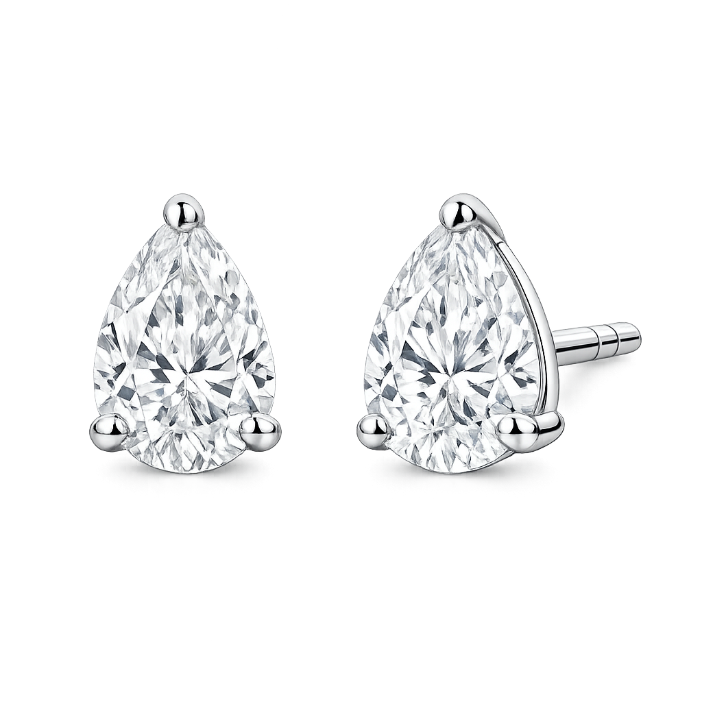 7 Carat Pear Shape Lab Grown Diamond Stud Earrings (3.50 ct Each) in Gold or Platinum (Copy)