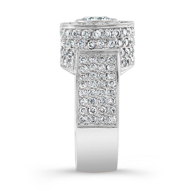 Modern Style Halo Diamond Engagement Ring