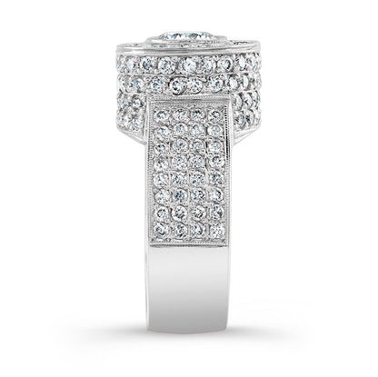 Modern Style Halo Diamond Engagement Ring