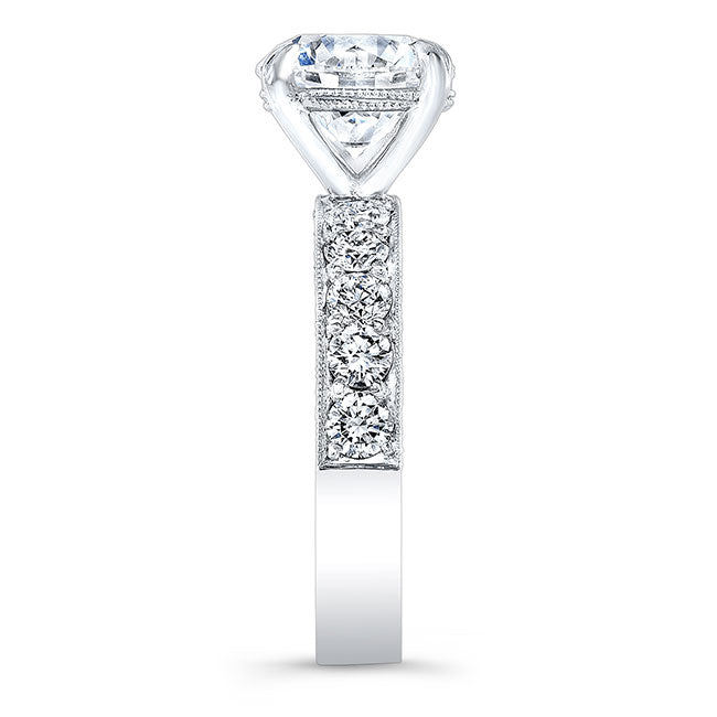 Vintage Style Engraved Diamond Engagement Ring