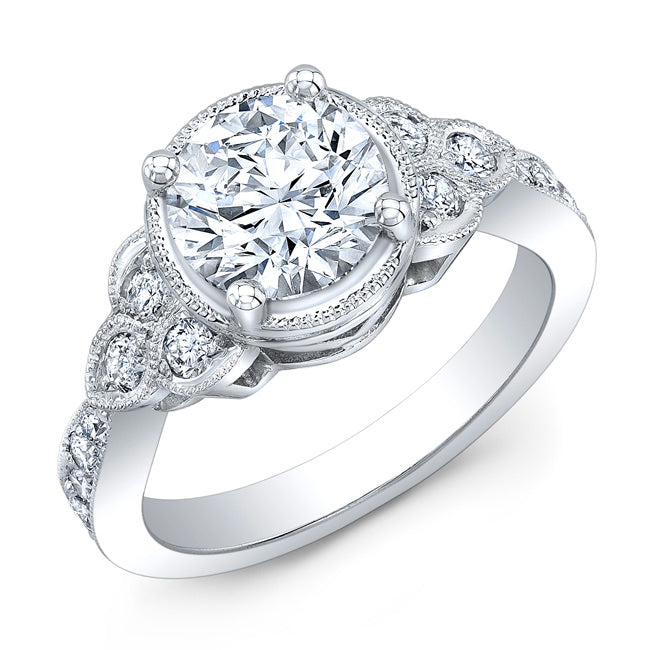 Vintage Style Engraved Diamond Engagement Ring SM20292 – 1800loosediamonds