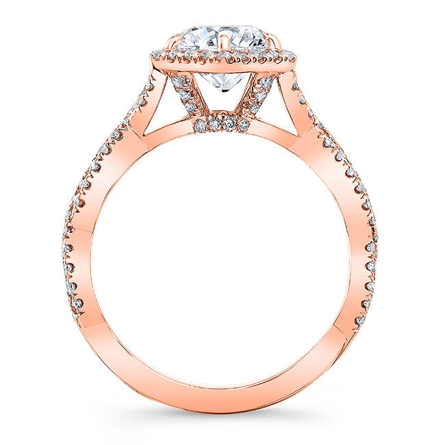 Twisted Shank Diamond Halo Engagement Ring