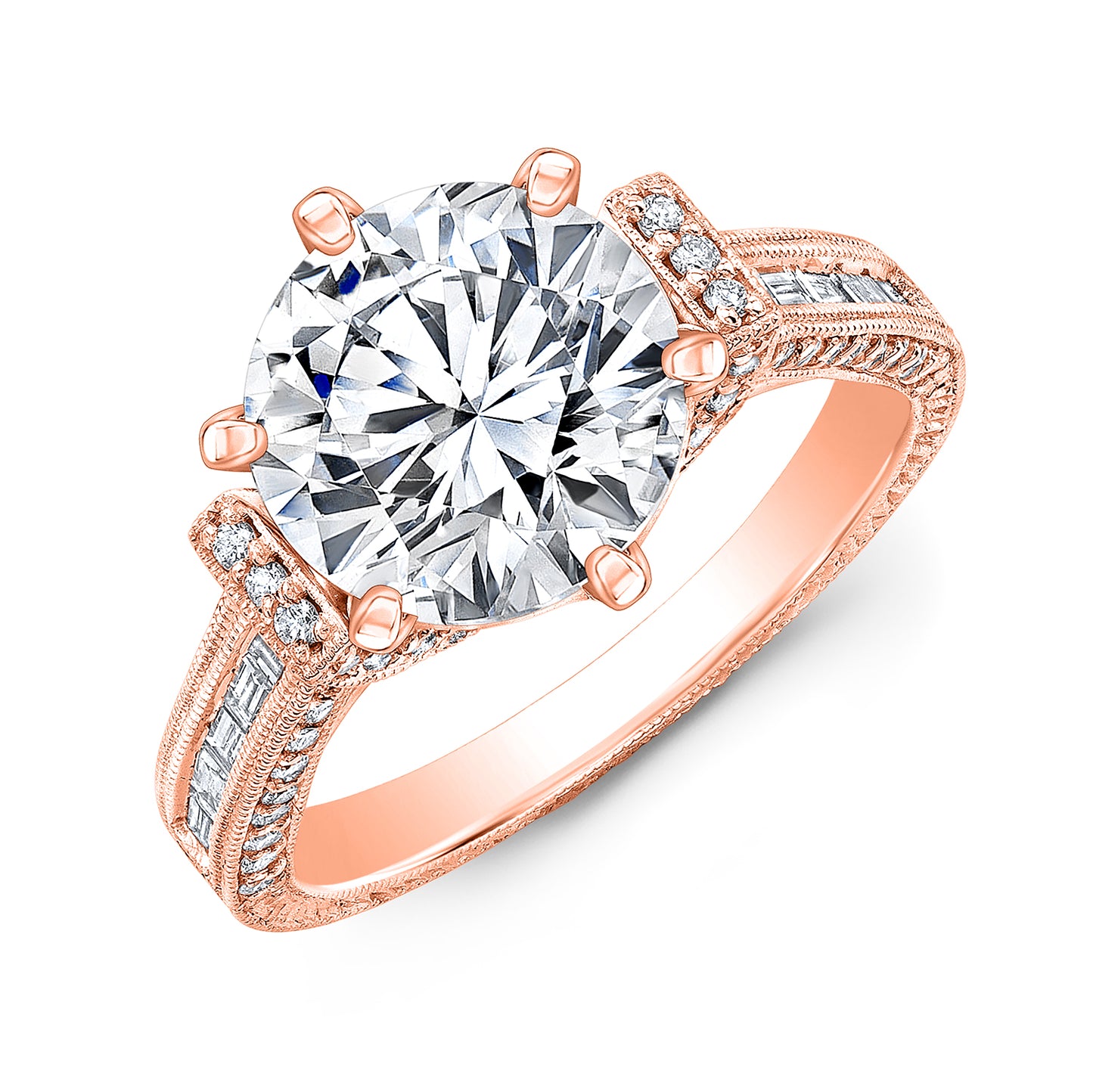 Vintage Style Diamond Engagement Ring