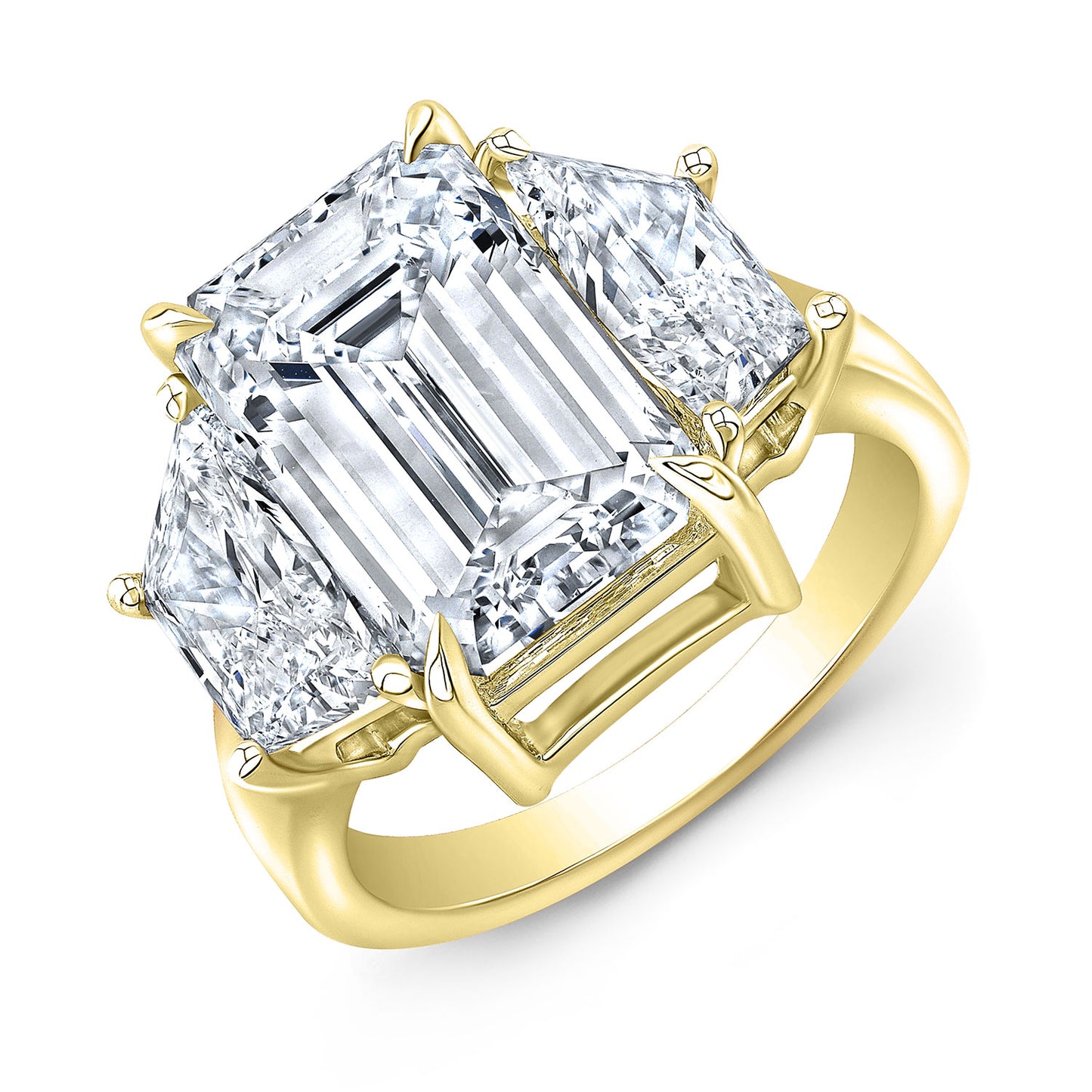 Modern Style 3-Stone Diamond Engagement Ring