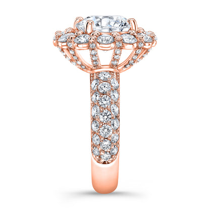 Modern Style Halo Diamond Engagement Ring