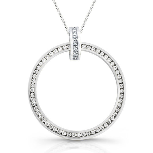Open Circle Diamond Pendant