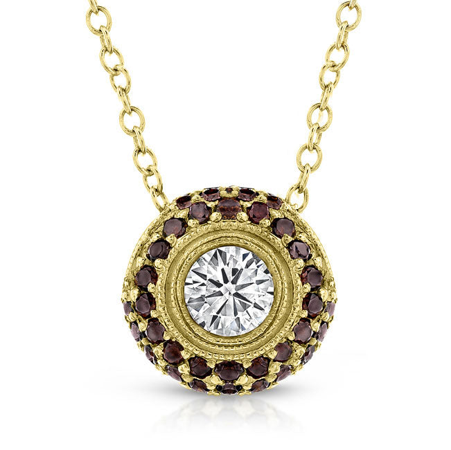 Diamond Cognac Bezel Pendant