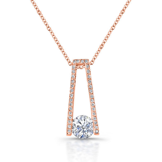 Tension Set Diamond Pendant