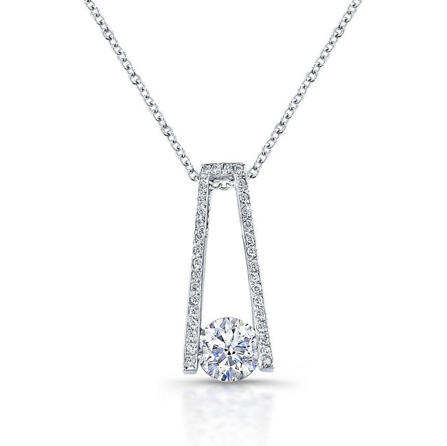 Tension Set Diamond Pendant