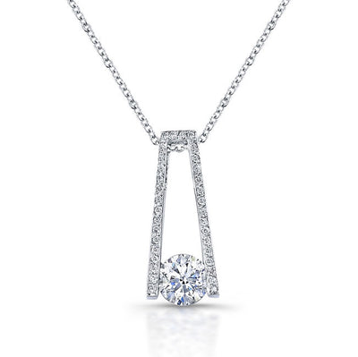 Tension Set Diamond Pendant