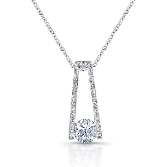 Tension Set Diamond Pendant