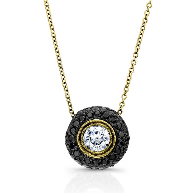 Black Diamond Bezel Pendant