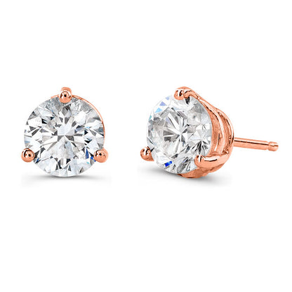 2 Carat Lab Grown Diamond Stud Earrings (1ct Each) in Gold or Platinum