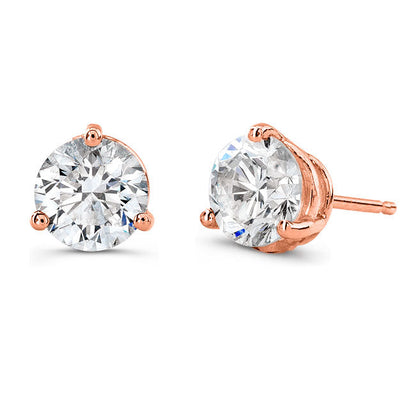 2 Carat Lab Grown Diamond Stud Earrings (1ct Each) in Gold or Platinum