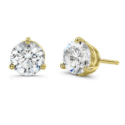 2 Carat Lab Grown Diamond Stud Earrings (1ct Each) in Gold or Platinum