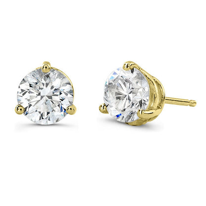 2 Carat Lab Grown Diamond Stud Earrings (1ct Each) in Gold or Platinum