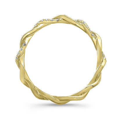 Twisted Style Diamond Wedding Band