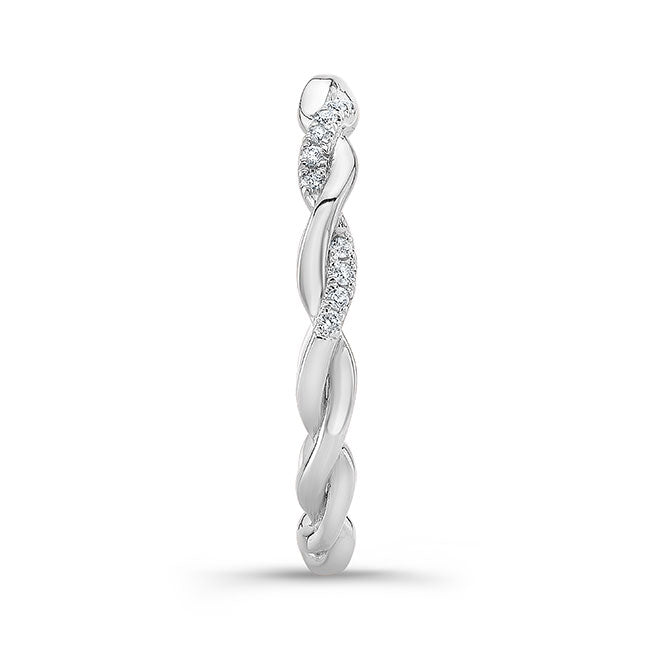 Twisted Style Diamond Wedding Band