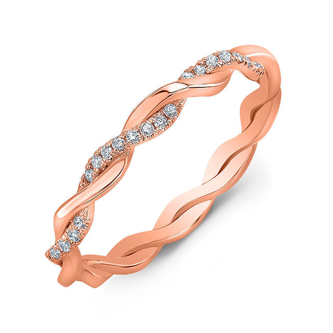 Twisted Style Diamond Wedding Band
