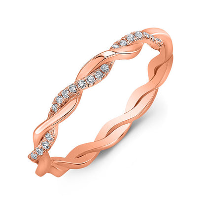 Twisted Style Diamond Wedding Band