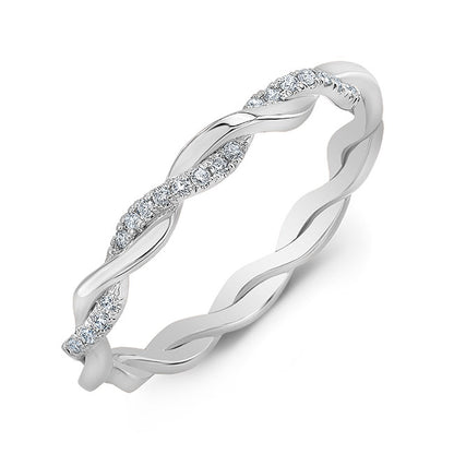 Twisted Style Diamond Wedding Band