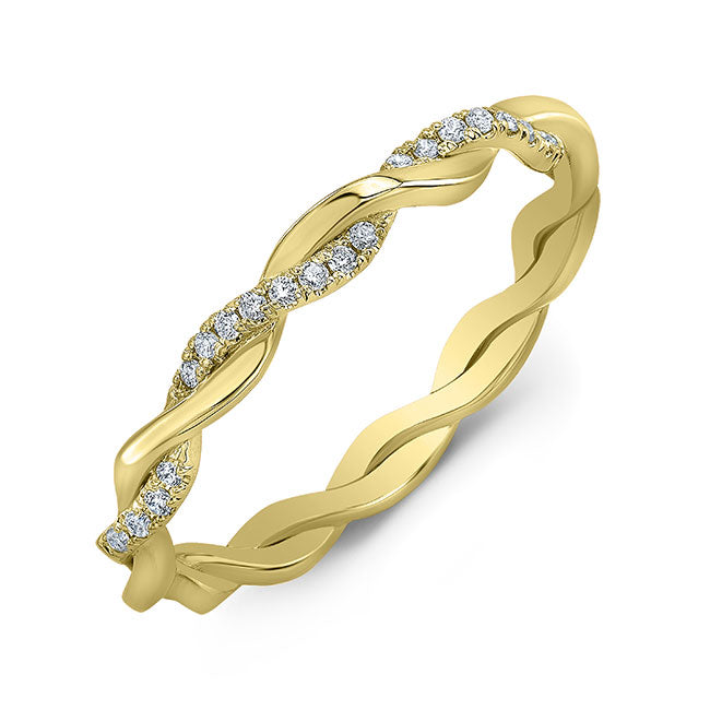 Twisted Style Diamond Wedding Band