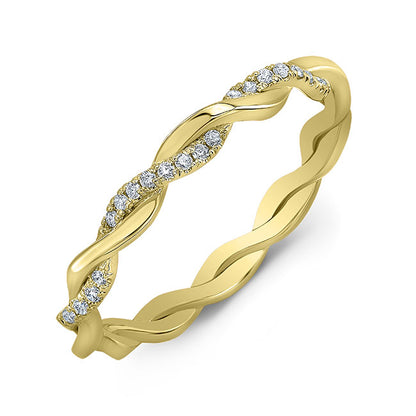 Twisted Style Diamond Wedding Band