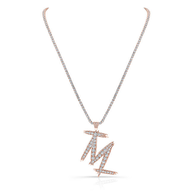 M Initial Diamond Necklace