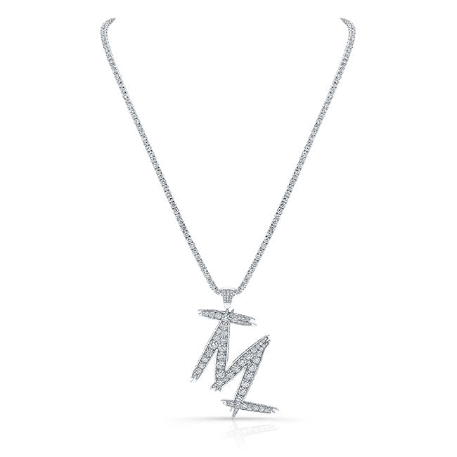 M Initial Diamond Necklace