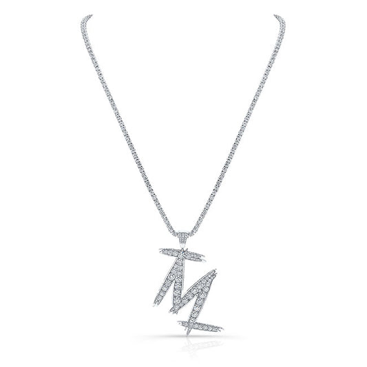 M Initial Diamond Necklace