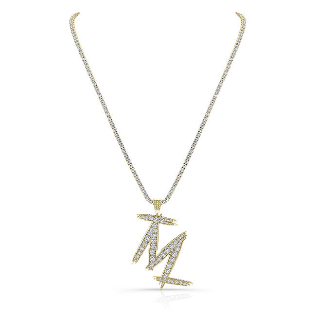M Initial Diamond Necklace