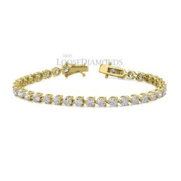 14k White Gold Classic Style Round Diamond Tennis Bracelet