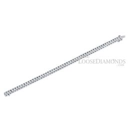 14k White Gold Classic Style Round Diamond Tennis Bracelet