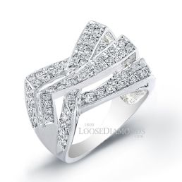 14k White Gold Modern Style Diamond Cocktail Ring