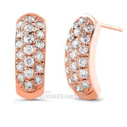 18k Rose Gold Half-Hoop Diamond Earrings