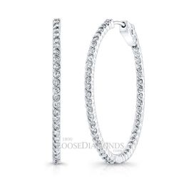 14k White Gold Inside-Out Hoop Diamond Earrings