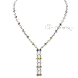 14k White Gold Art Deco Style Diamond Necklace