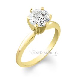18k Yellow Gold Classic Style Solitaire Engagement Ring