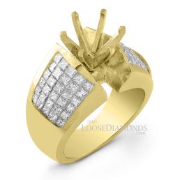 14k Yellow Gold Modern Style Princess Cut Diamond Engagement Ring