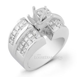 14k White Gold Modern Style Princess Cut Diamond Engagement Ring