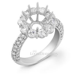 Platinum Classic Style Diamond Halo Engagement Ring