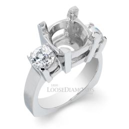 Platinum Art Deco Style 3-Stone Diamond Engagement Ring