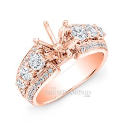 14k Rose Gold Vintage Style Diamond Engagement Ring