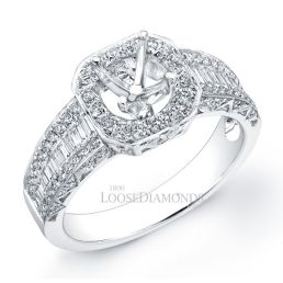14k White Gold Classic Style Diamond Engagement Ring