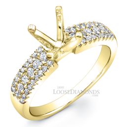 14k Yellow Gold Classic Style Diamond Engagement Ring