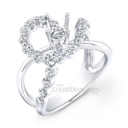 14k White Gold Art Deco Style Diamond Engagement Ring