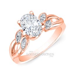 18k Rose Gold Art Deco Style Twisted Shank Diamond Engagement Ring