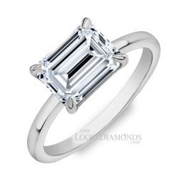18k White Gold Solitaire Diamond Engagement Ring