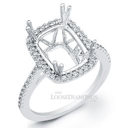 14k White Gold Modern Style Diamond Engagement Ring