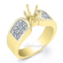 18k Yellow Gold Modern Style Diamond Engagement Ring